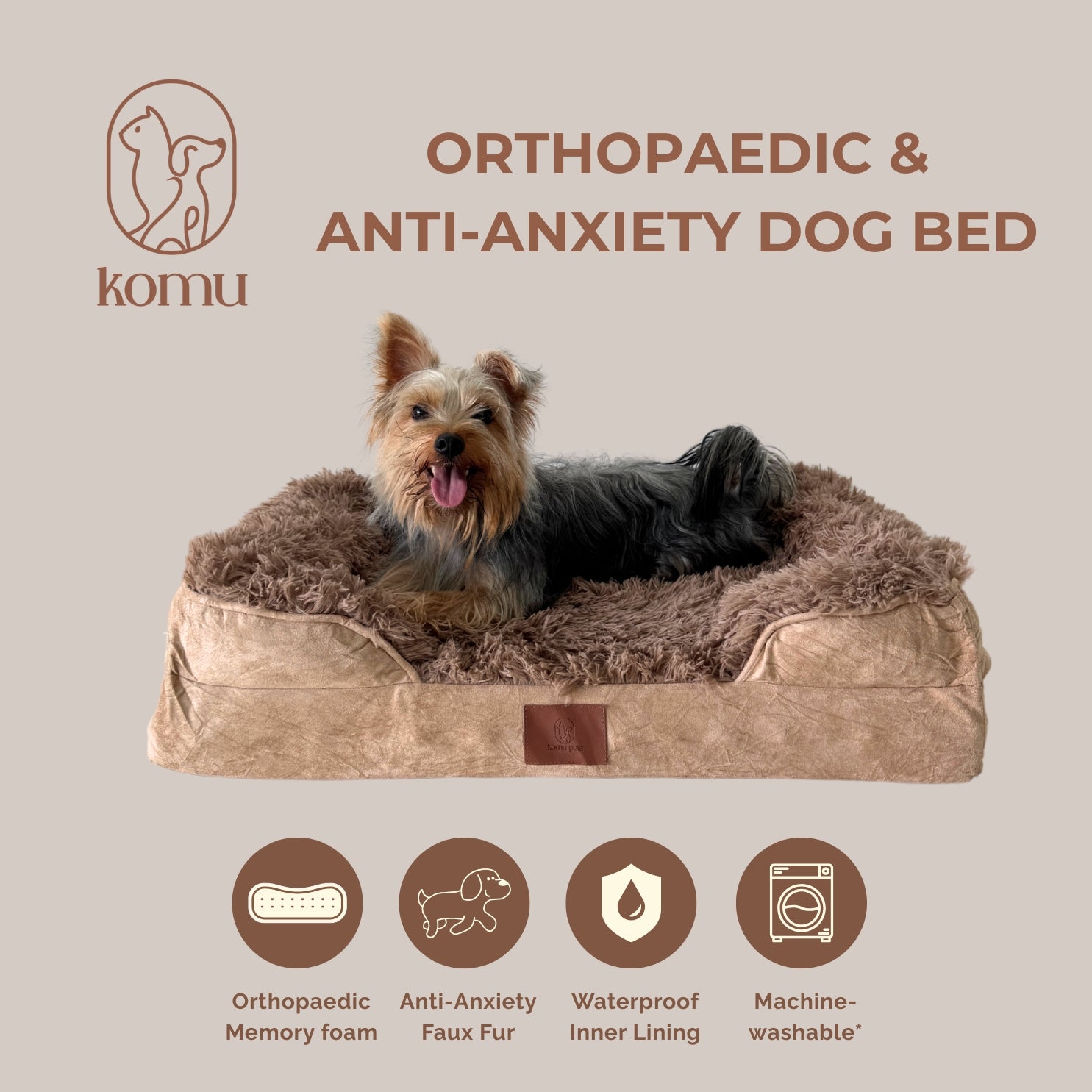 Komu Elysian Orthopaedic & Anti-Anxiety Dog Bed