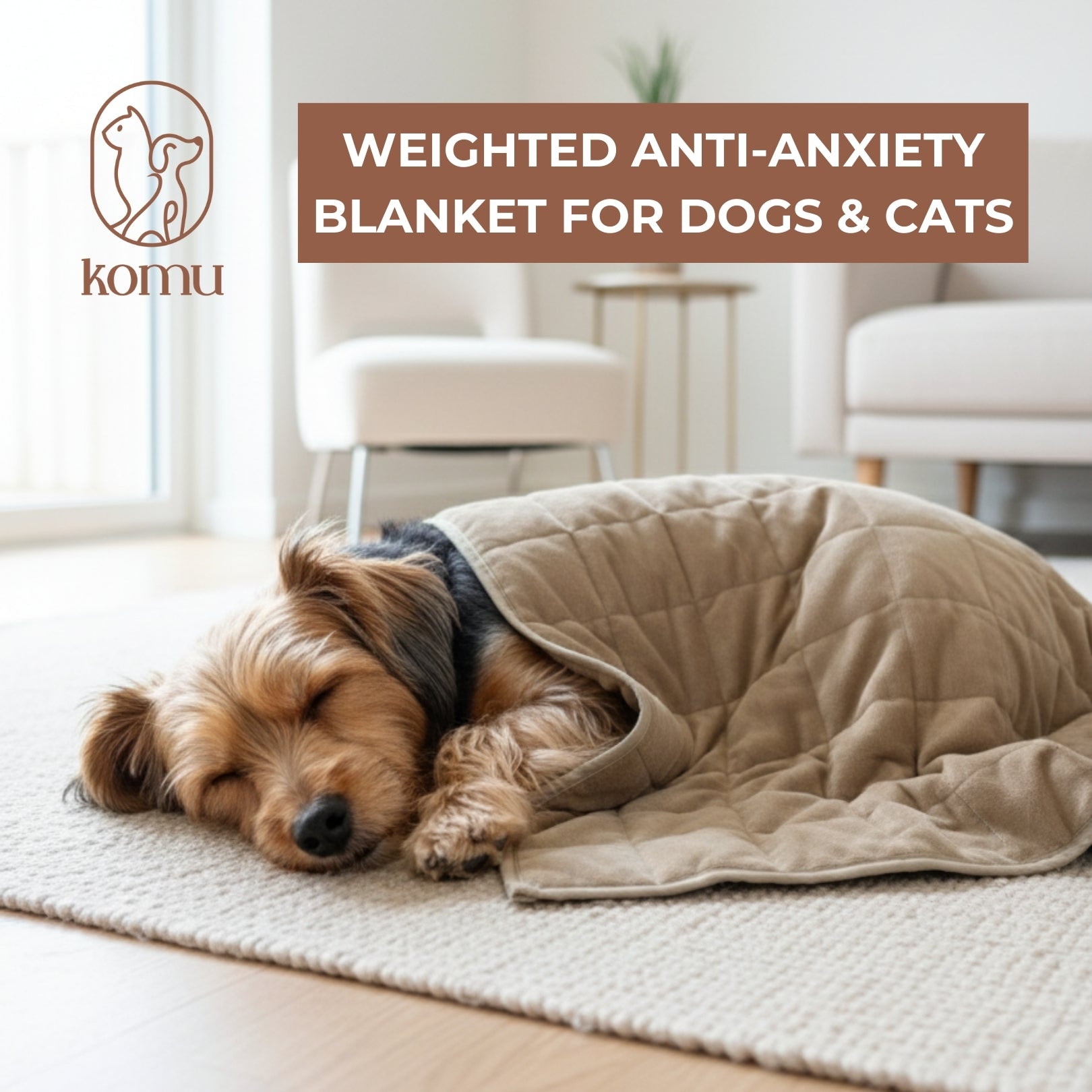 Komu Aurea Weighted Anti-Anxiety Dog Blanket